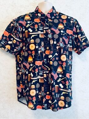 RSVLTS City of Pawnee Parks Rec Ron Swanson Men's Shirt KUNUFLEX Size Medium